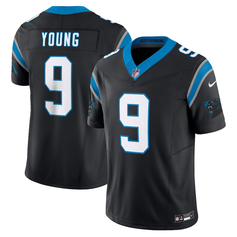 Men Carolina Panthers 9 Bryce Young Nike Black Vapor F.U.S.E. Limited NFL Jersey